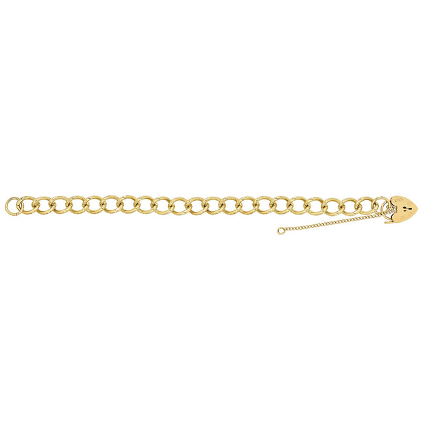9K Yellow Gold Ladies' 8 Inches Charm Bracelet