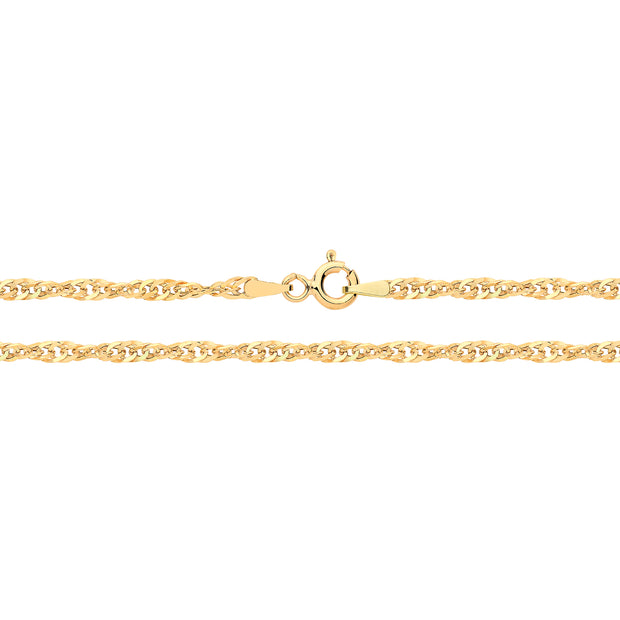 9K Yellow Gold Singapore Hollow Chain