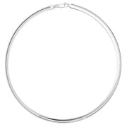 Silver Ladies' Flat Omega Necklace