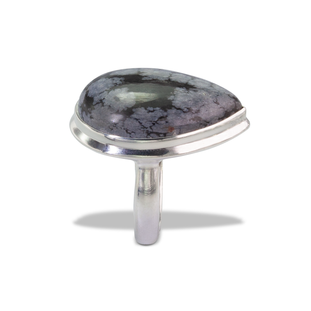 Snowflake Obsidian Ring in Sterl.Silver 22.66ct