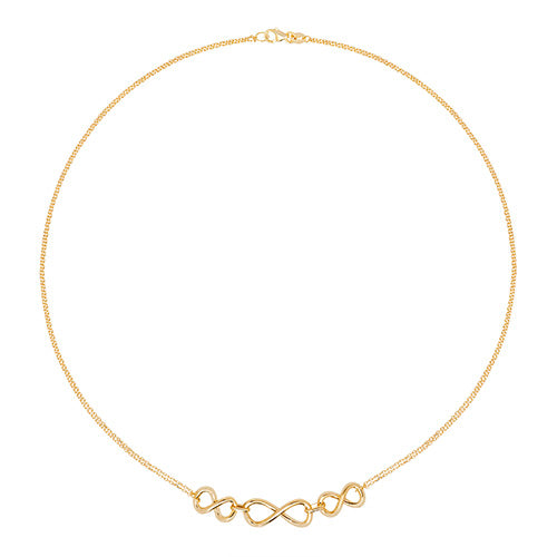 9K Yellow Gold Ladies' 18 Inch Triple Infinity Necklace