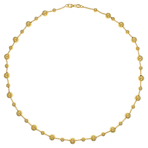 9K Yellow Gold Bead Necklace