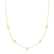9K Yellow Gold Disc Necklace
