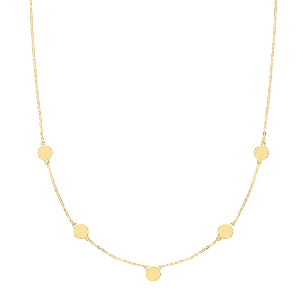 9K Yellow Gold Disc Necklace