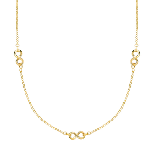 9K Yellow Gold Infinity Necklace