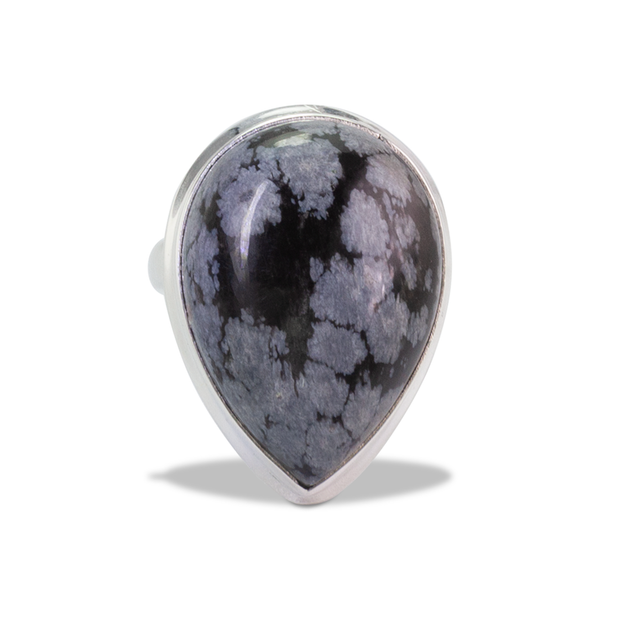 Snowflake Obsidian Ring in Sterl.Silver 22.66ct