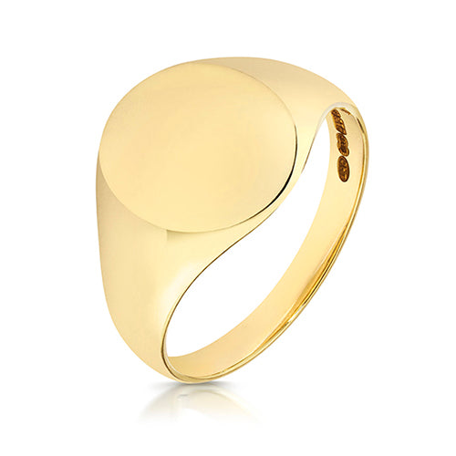Ultra Light Weight Oval Signet Ring in 9K Gold