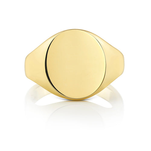 Medium Weight Oval Signet Ring in 9K Gold
