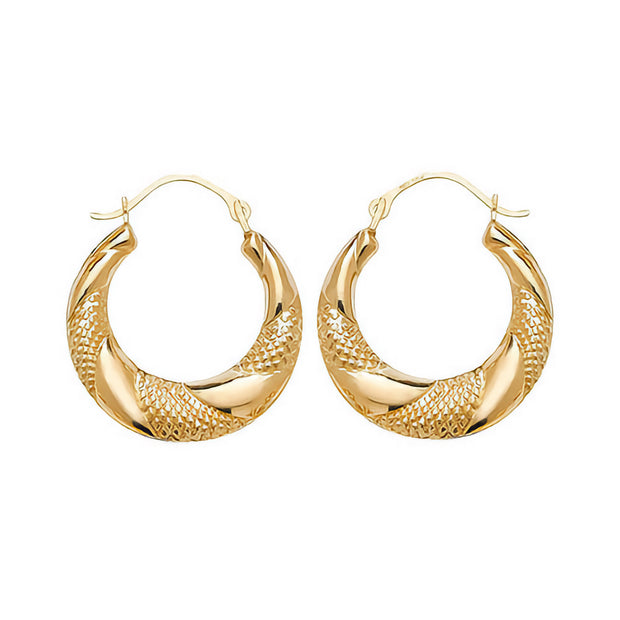9K Yellow Gold Creole Earrings