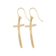 9K Yellow Gold Fish Hook  Earrings