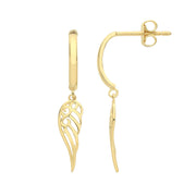 9K Yellow Gold Wings  Earrings