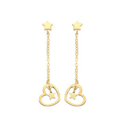 9K Yellow Gold Heart & Star  Earrings