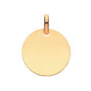 9K Yellow Gold Round Plain Pendant