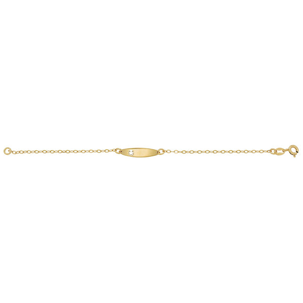 9K Yellow Gold Babies' 5.5 Inches ID Bracelet