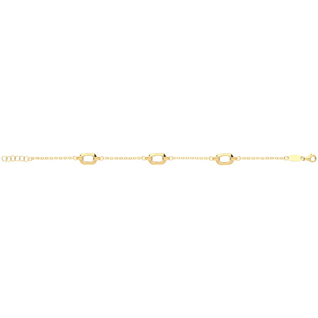 9K Yellow Gold Hexagon Bracelet