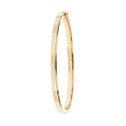 9K Yellow Gold Ladies' Plain Hinged Bangle
