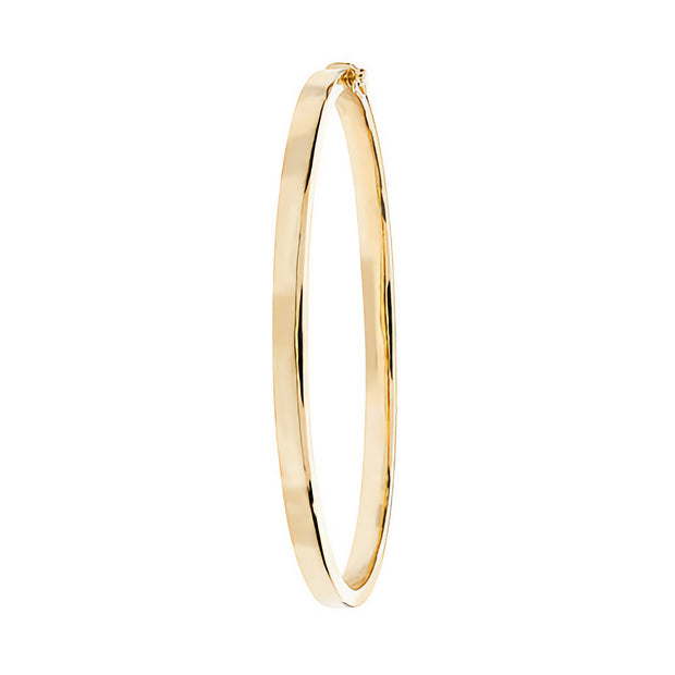 9K Yellow Gold Ladies' Plain Hinged Bangle