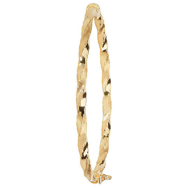 9K Yellow Gold Ladies' Hinged Bangle