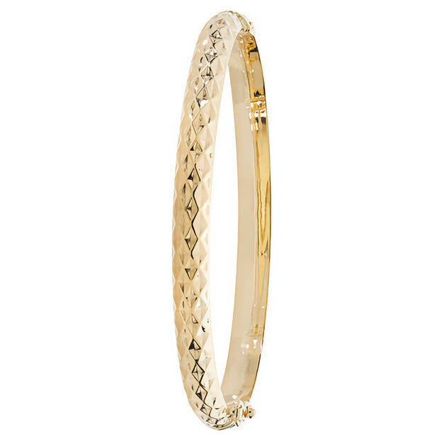 9K Yellow Gold Ladies' Hinged Bangle
