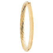 9K Yellow Gold Ladies' Hinged Bangle