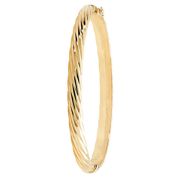 9K Yellow Gold Ladies' Hinged Bangle