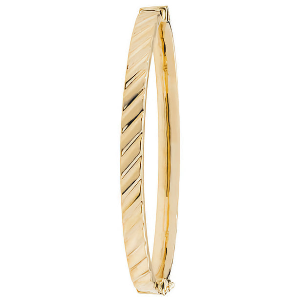 9K Yellow Gold Ladies' Hinged Bangle