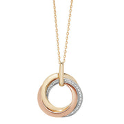 9K Tri Color Gold Ladies' 18 Inch Necklace