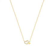 9K Yellow Gold Double Heart Necklace