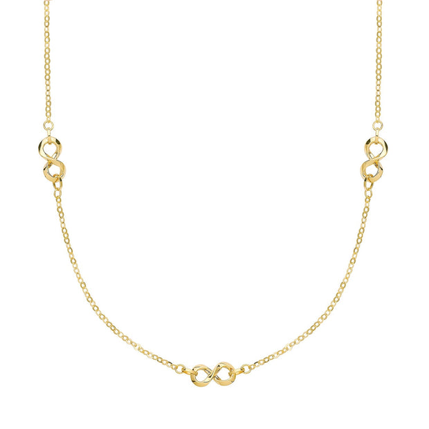 9K Yellow Gold Infinity Necklace