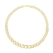 9K Yellow Gold Oval Open Double Link Necklace