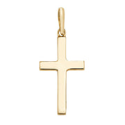 9K Yellow Gold Plain Solid Cross Pendant
