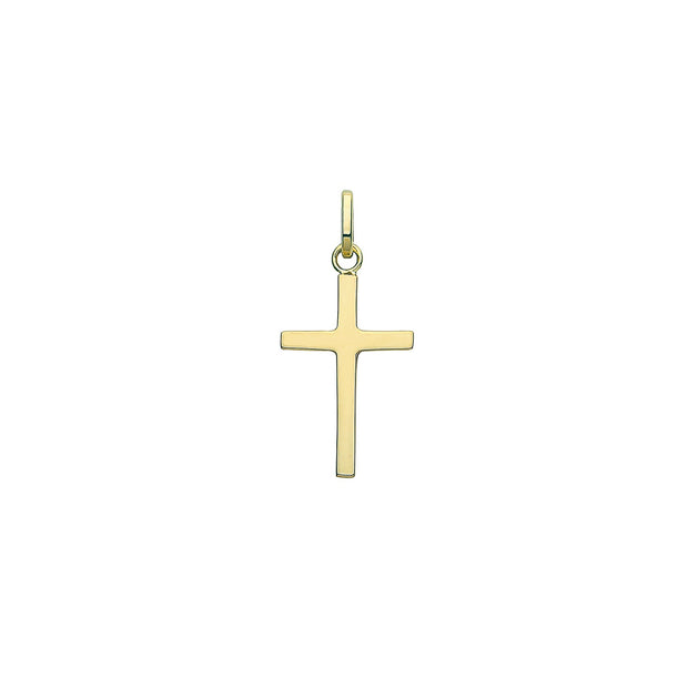 9K Yellow Gold Semi Solid Cross