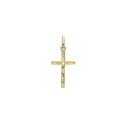 9K Yellow Gold Semi Solid Cross H Engraved