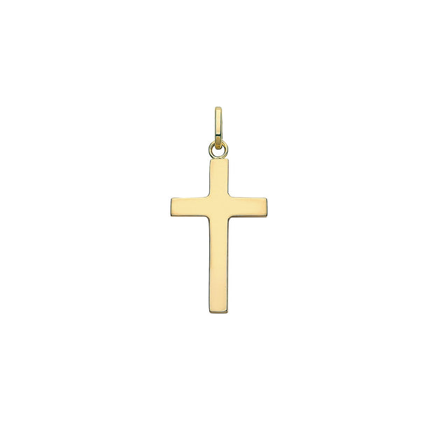9K Yellow Gold Semi Solid Cross