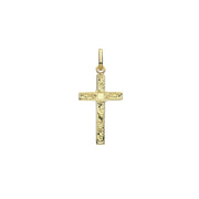 9K Yellow Gold Semi Solid Cross H Engraved