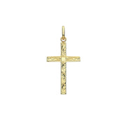 9K Yellow Gold Semi Solid Cross H Engraved