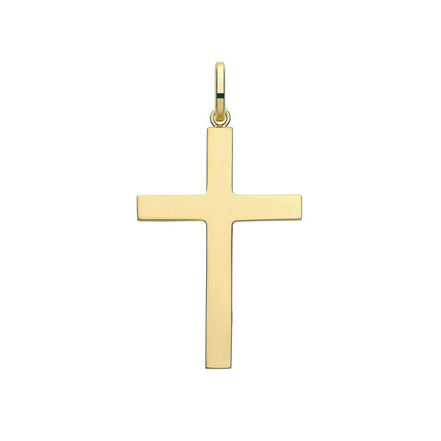 9K Yellow Gold Semi Solid Cross
