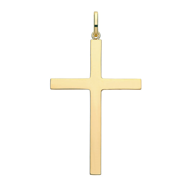 9K Yellow Gold Semi Solid Cross