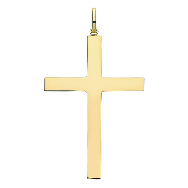 9K Yellow Gold Semi Solid Cross