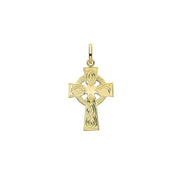 9K Yellow Gold Semi Solid Cross H Engraved