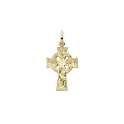 9K Yellow Gold Semi Solid Cross H Engraved