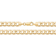 9K Yellow Gold Flt Bvld Curb Chain
