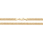 9K Yellow Gold Semi Solid Cuban Curb Chain