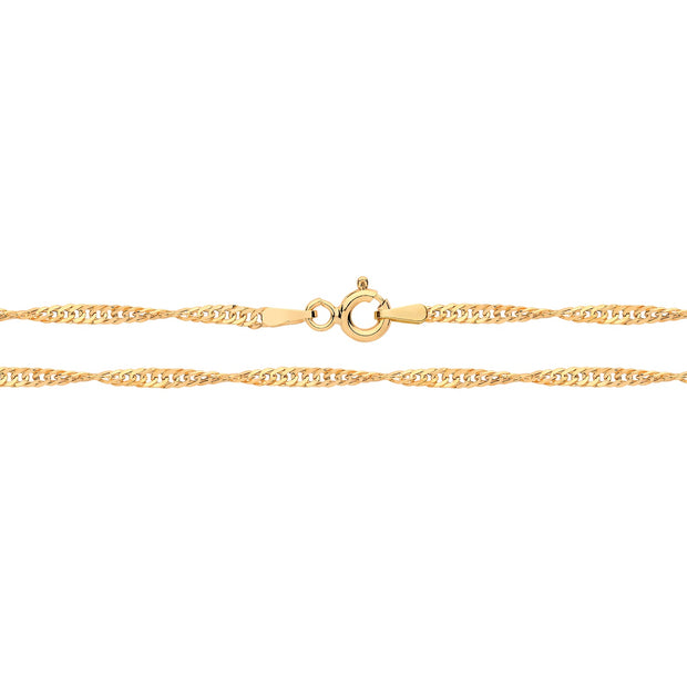 9K Yellow Gold Singapore Hollow Chain