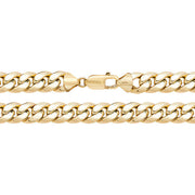 9K Yellow Gold Semi Solid Cuban Curb Chain