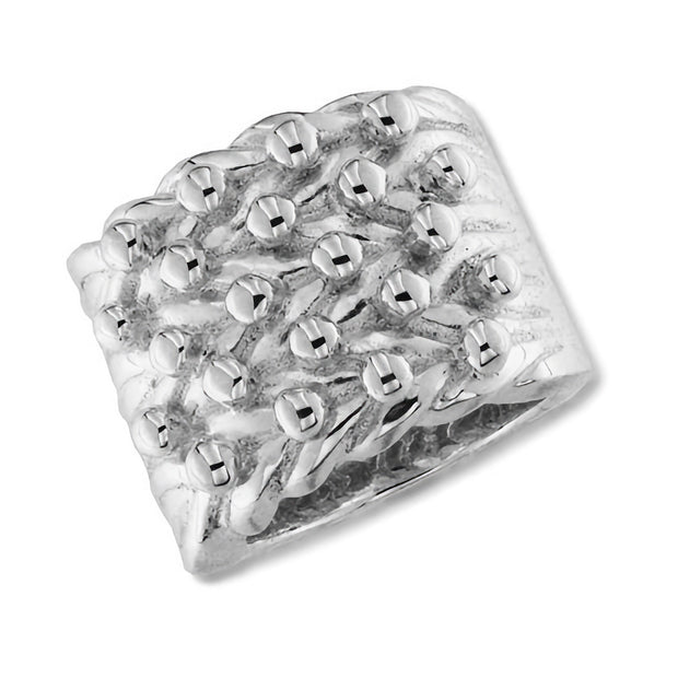 Silver Men's 5 Row Keeper Ring
