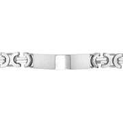 Silver Mens' Flat Byzantine ID Bracelet