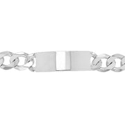 Silver Mens' Heavy Curb ID Bracelet