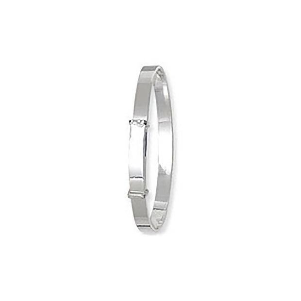 Silver Round Babies' Plain Expandable Bangle