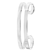 Silver Ladies' Oval Cuff Bangle